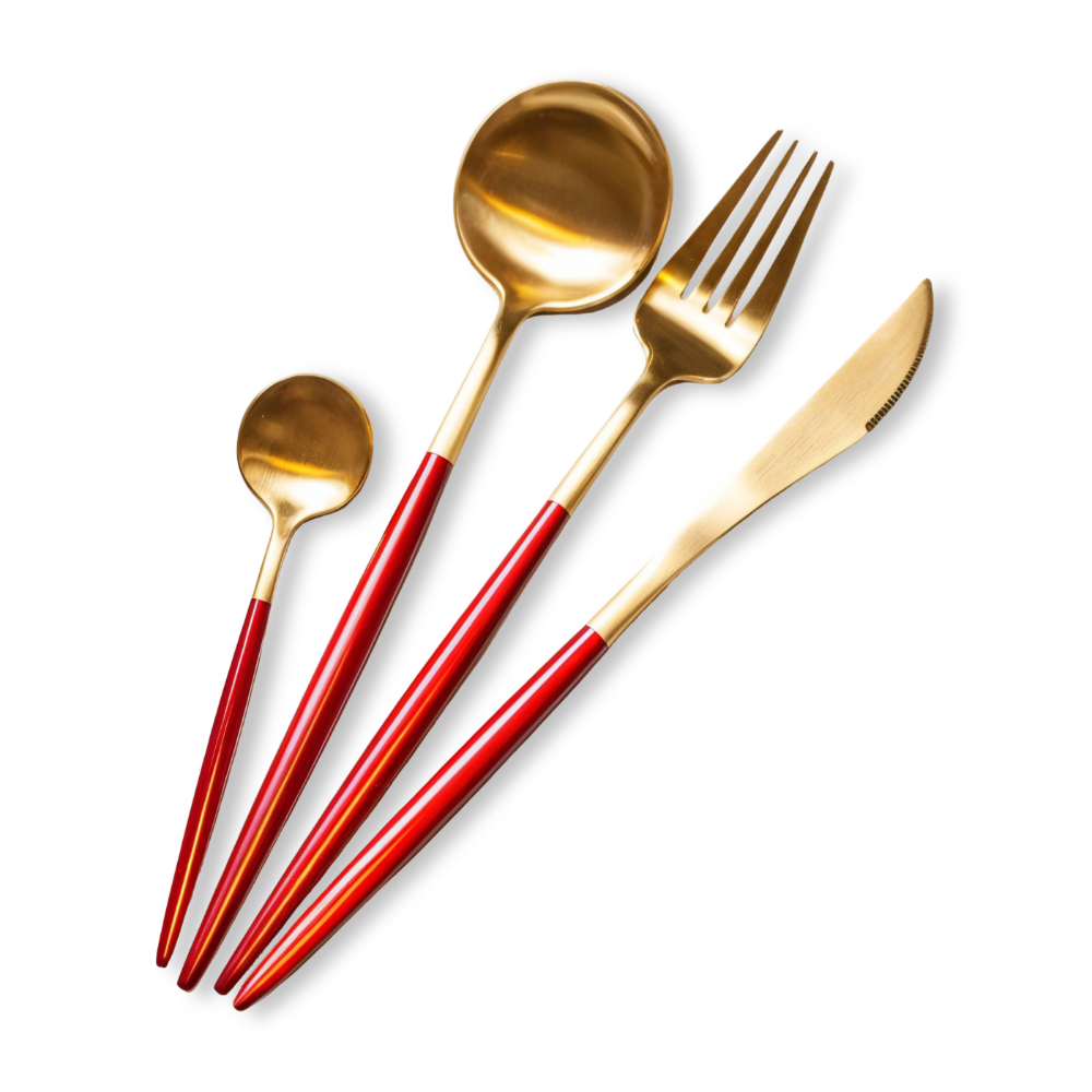 ChicMatte - Edelstahl Besteck Set 4-teilig mehrfarbig