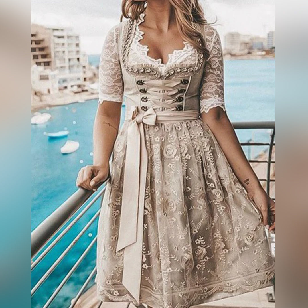 Elegantes Oktoberfestkleid mit Gürtel für Damen