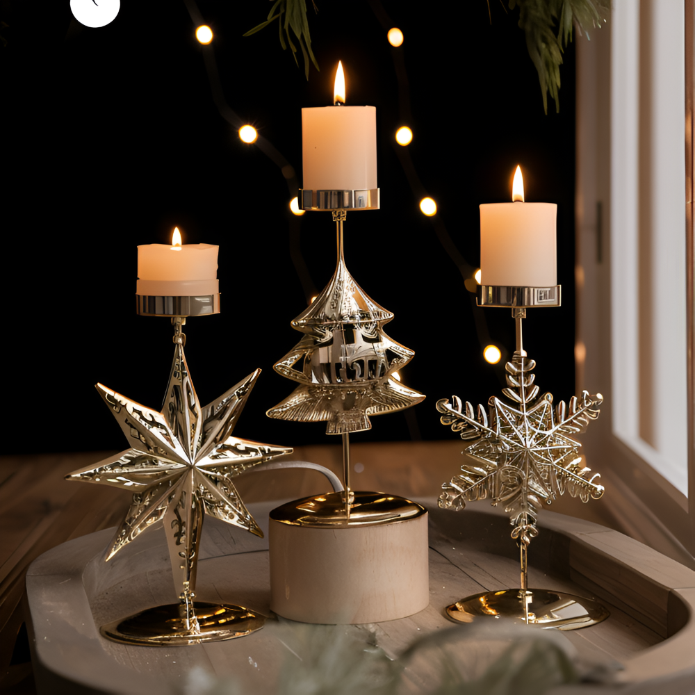 Cierge - Stand - Vintage Kerzenhalter Weihnachten Metall