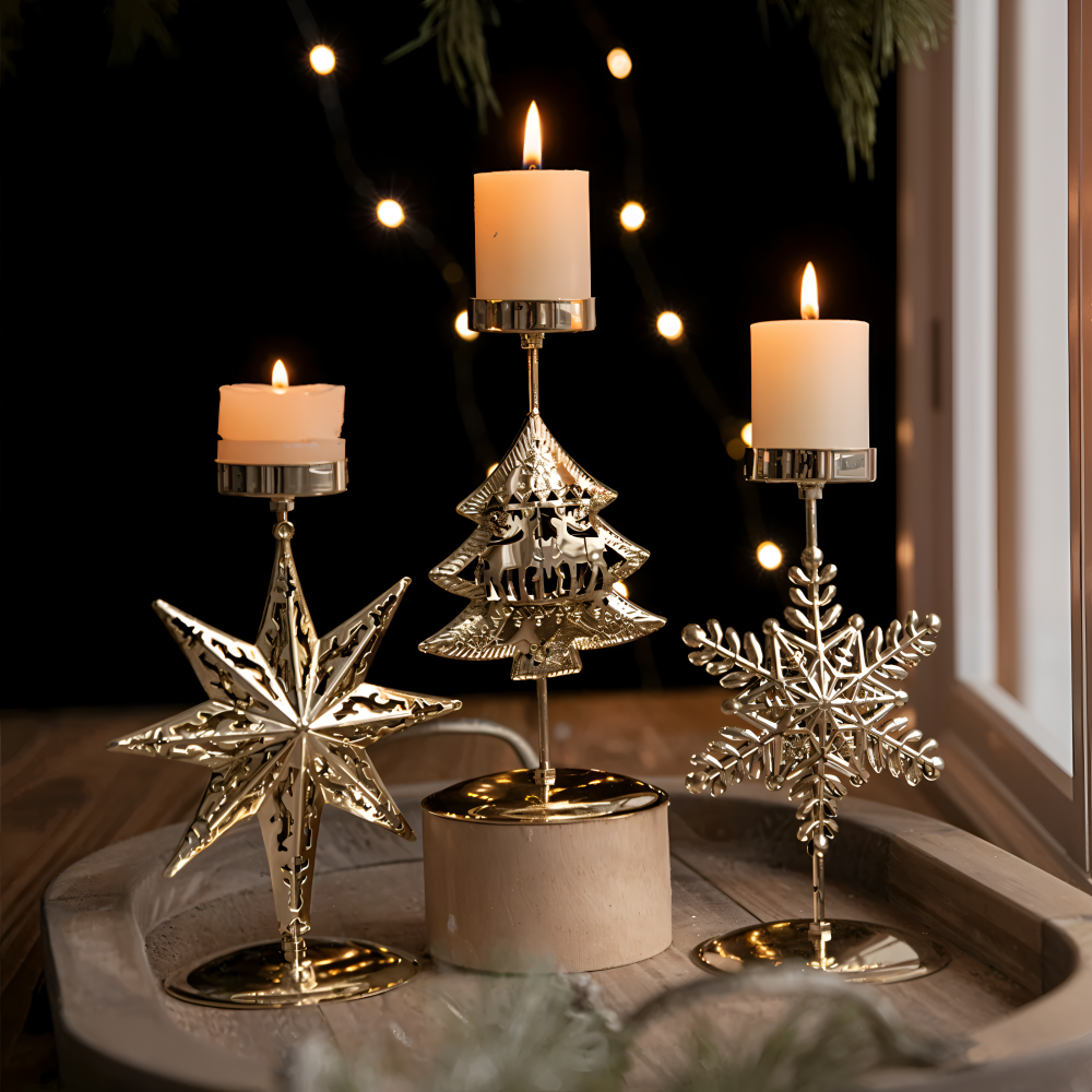 Cierge - Stand - Vintage Kerzenhalter Weihnachten Metall