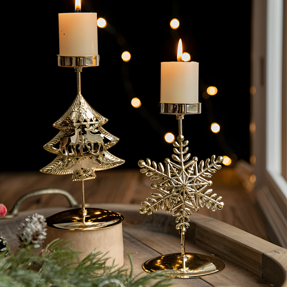 Cierge - Stand - Vintage Kerzenhalter Weihnachten Metall
