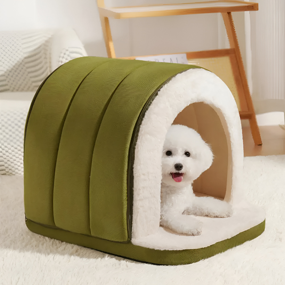 2-in-1 Hundebett & Hundehöhle Plüsch – Orthopädisch, Anti-Stress, Waschbar
