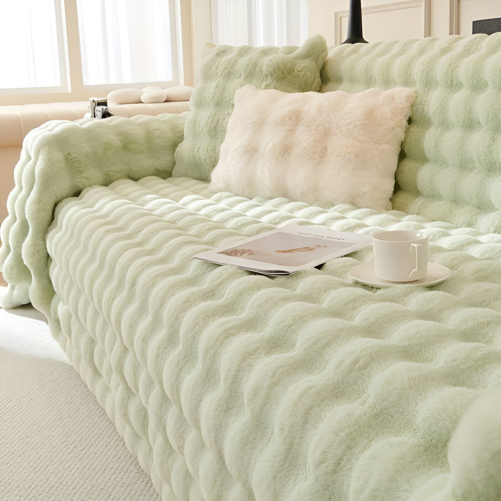 ComfyPal Plaid - Luxuriöse Dicke Plüsch Sofadecke - Ultra Weiche Gesteppte Kunstpelz Fleece Blanket