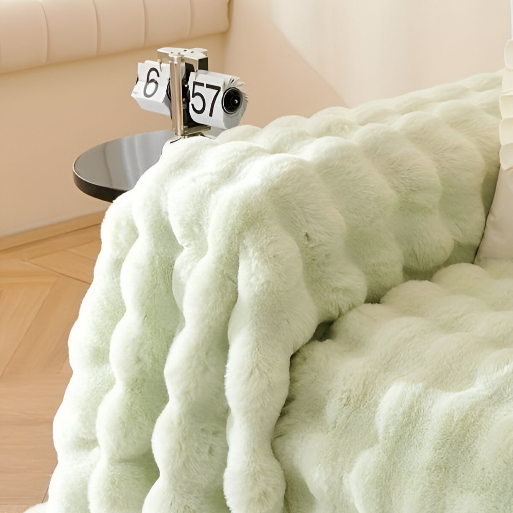 ComfyPal Plaid - Luxuriöse Dicke Plüsch Sofadecke - Ultra Weiche Gesteppte Kunstpelz Fleece Blanket