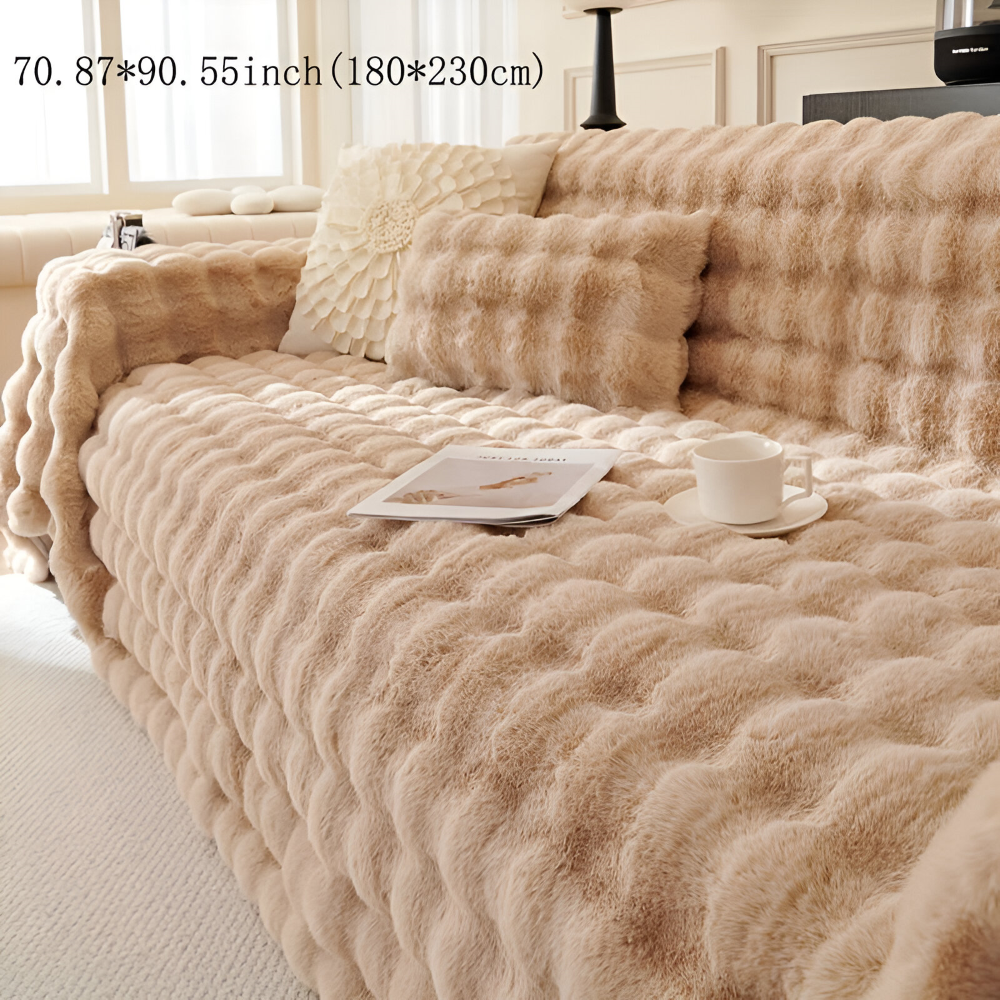 ComfyPal Plaid - Luxuriöse Dicke Plüsch Sofadecke - Ultra Weiche Gesteppte Kunstpelz Fleece Blanket