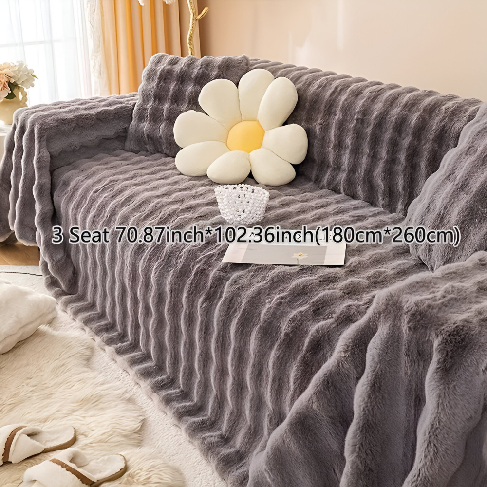 ComfyPal Plaid - Luxuriöse Dicke Plüsch Sofadecke - Ultra Weiche Gesteppte Kunstpelz Fleece Blanket