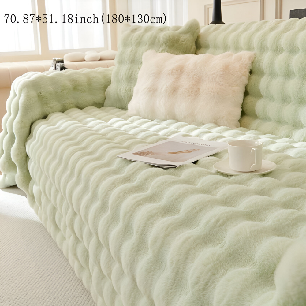 ComfyPal Plaid - Luxuriöse Dicke Plüsch Sofadecke - Ultra Weiche Gesteppte Kunstpelz Fleece Blanket