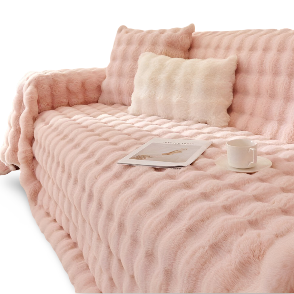 ComfyPal Plaid - Luxuriöse Dicke Plüsch Sofadecke - Ultra Weiche Gesteppte Kunstpelz Fleece Blanket