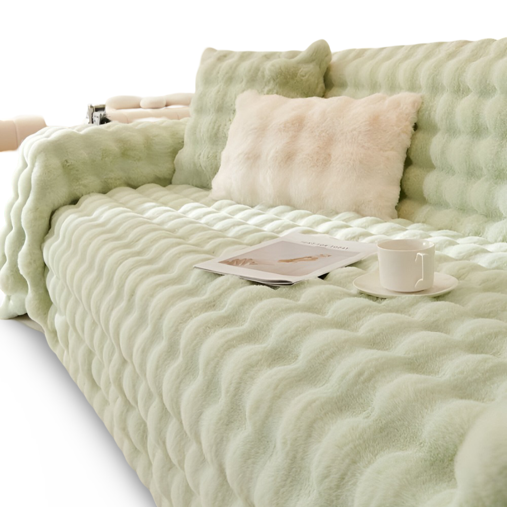 ComfyPal Plaid - Luxuriöse Dicke Plüsch Sofadecke - Ultra Weiche Gesteppte Kunstpelz Fleece Blanket