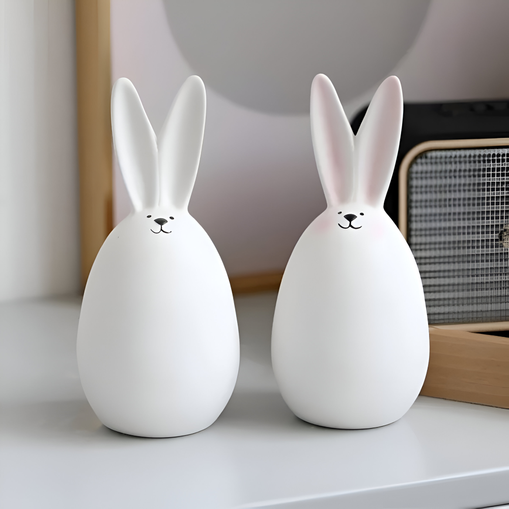 Osterhasen - Figuren weiß minimalistisch