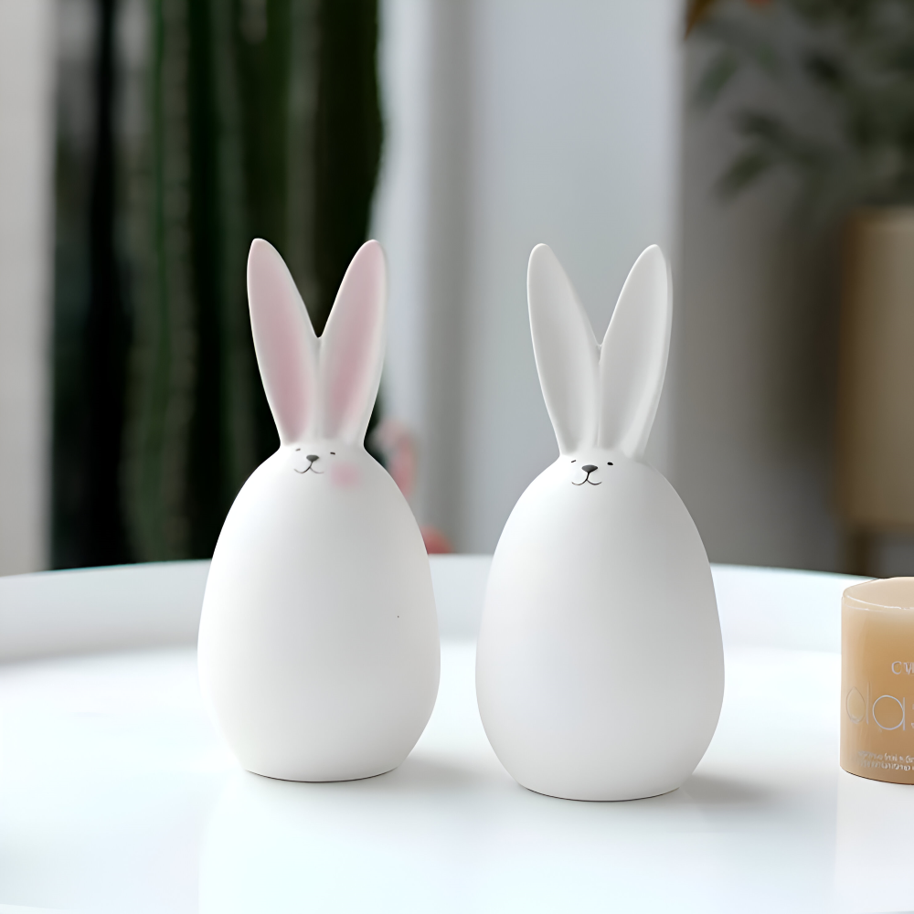 Osterhasen - Figuren weiß minimalistisch
