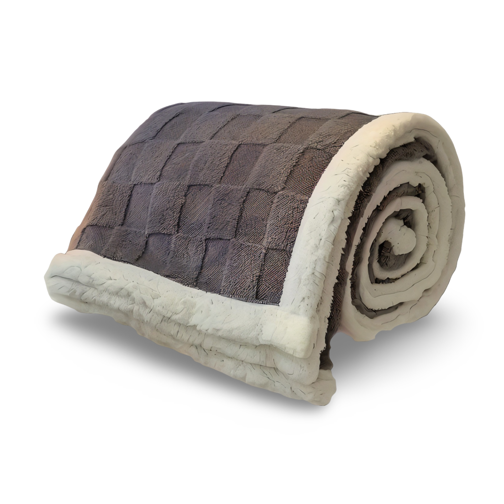 CozyCheck Plaid - Wendbare, Dicke Isolierte Fleece Decke für den Winter