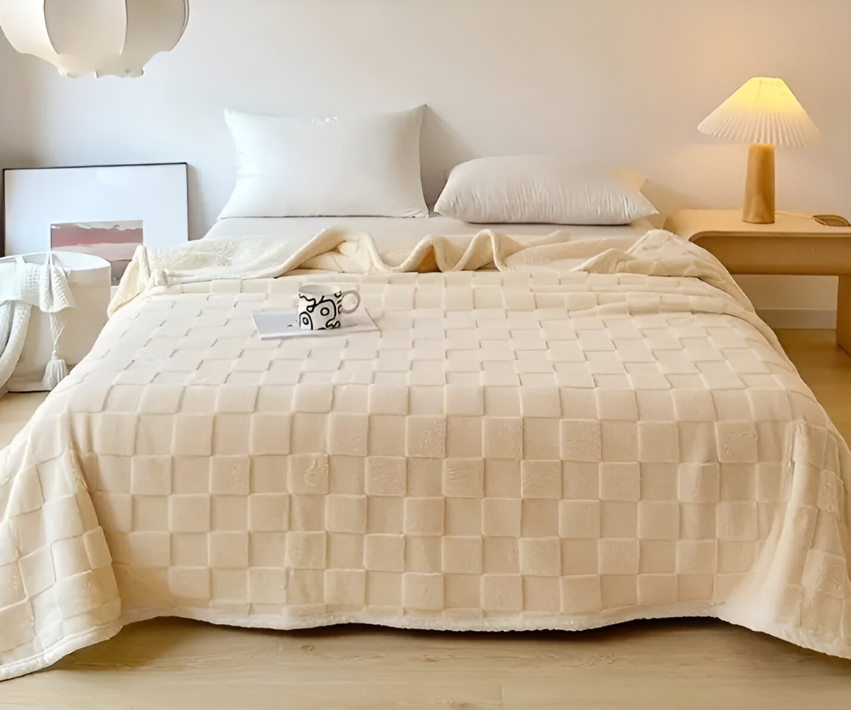 CozyCheck Plaid - Wendbare, Dicke Isolierte Fleece Decke für den Winter