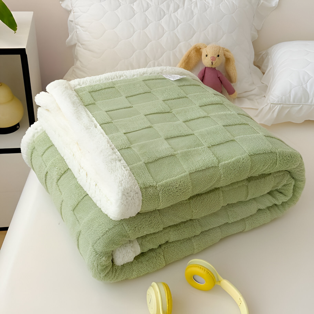 CozyCheck Plaid - Wendbare, Dicke Isolierte Fleece Decke für den Winter