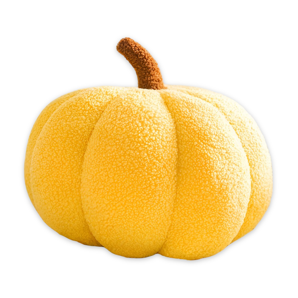 Halloween - Kürbis Dekokissen aus Teddy-Plüsch 20x30 cm