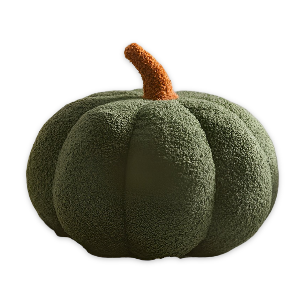 Halloween - Kürbis Dekokissen aus Teddy-Plüsch 20x30 cm