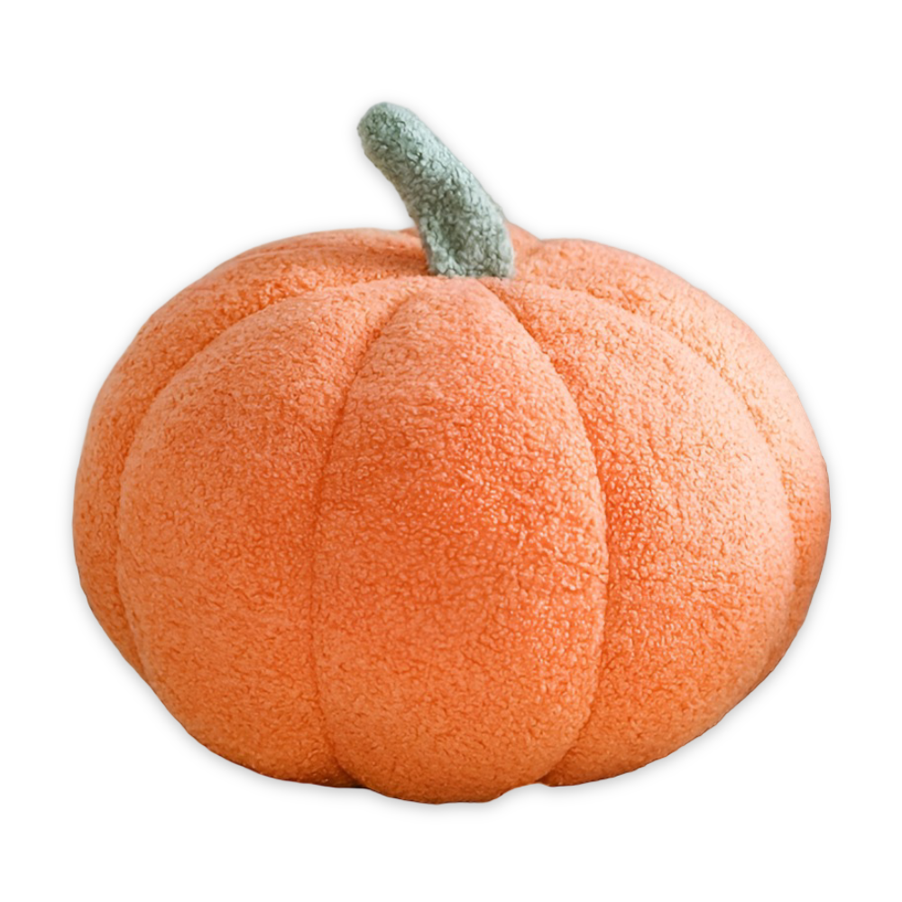 Halloween - Kürbis Dekokissen aus Teddy-Plüsch 20x30 cm