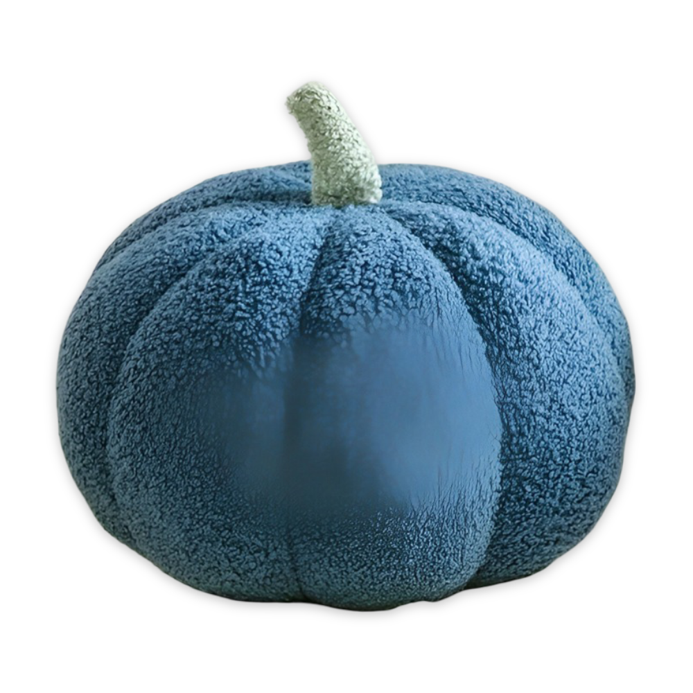 Halloween - Kürbis Dekokissen aus Teddy-Plüsch 20x30 cm
