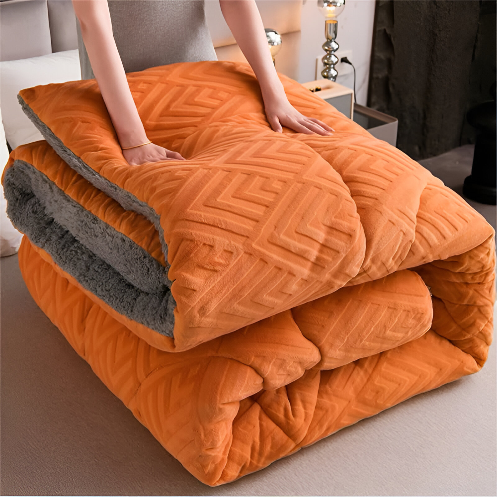 Sherpa - Fleece Bettdecke mit gestepptem Innenfutter