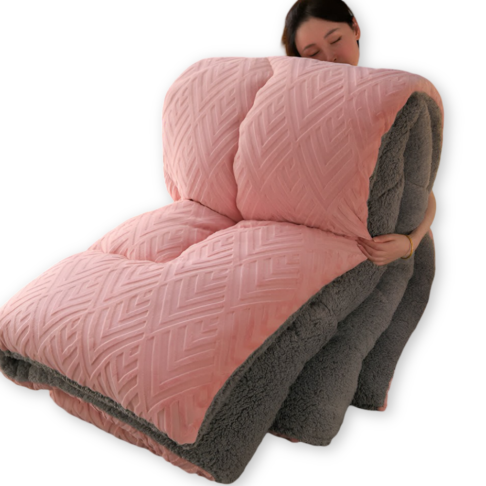 Sherpa - Fleece Bettdecke mit gestepptem Innenfutter