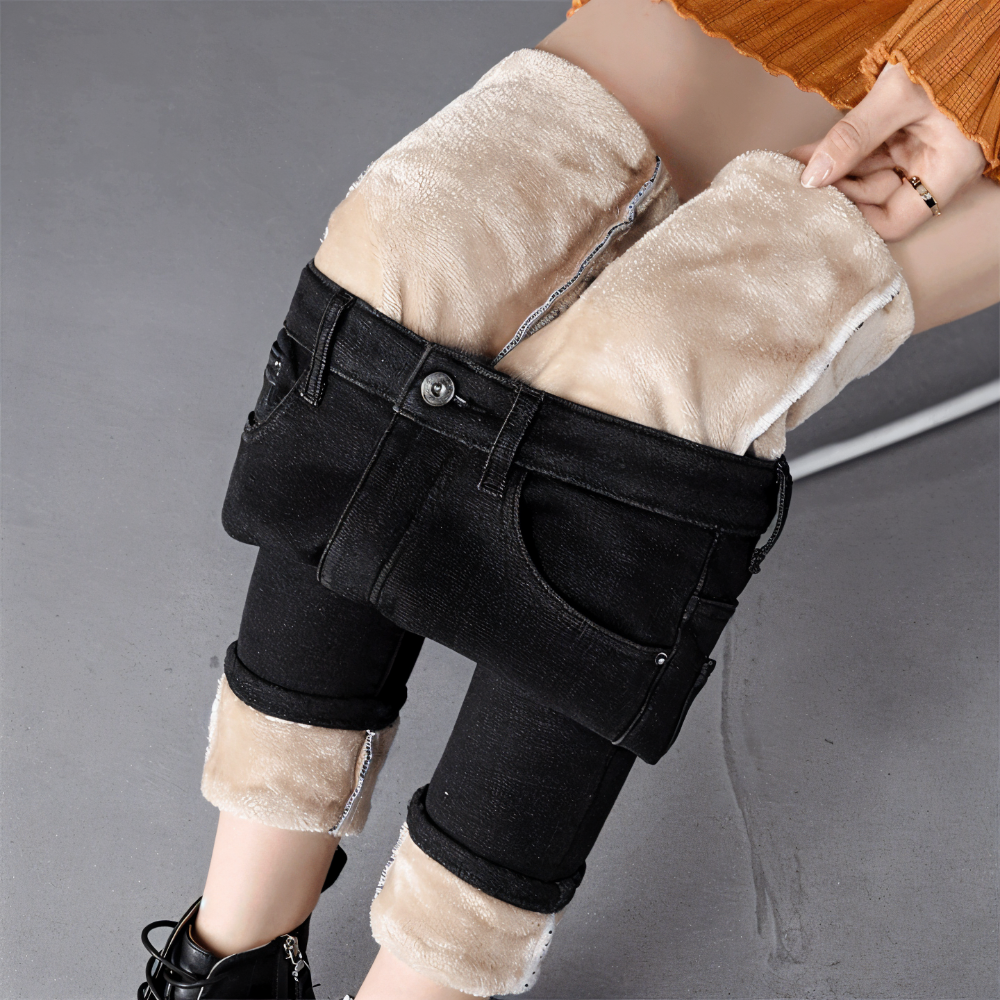 Thermo - Leggings Damen High Waist mit Sherpa-Futter