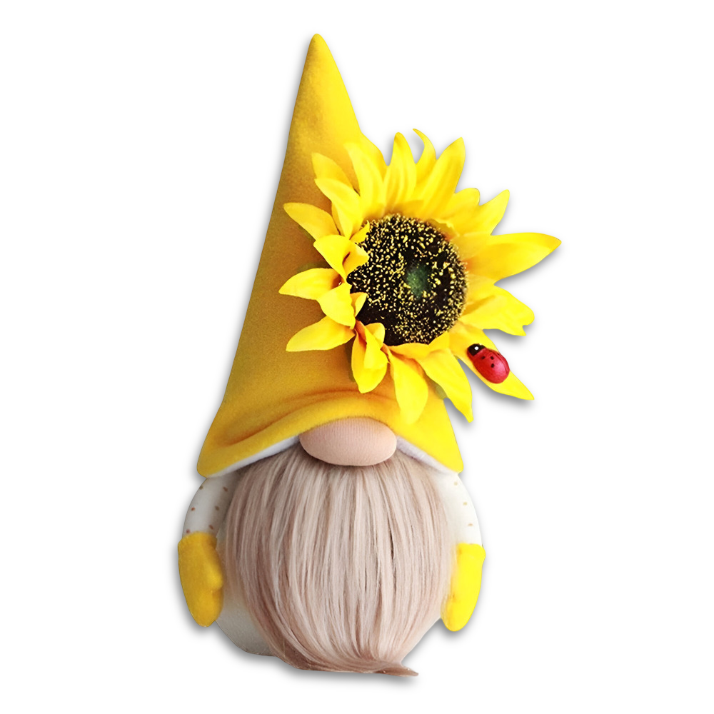 Niedliche - Gnome -Plüsch Gnom Figur mit Sonnenblume 25 cm