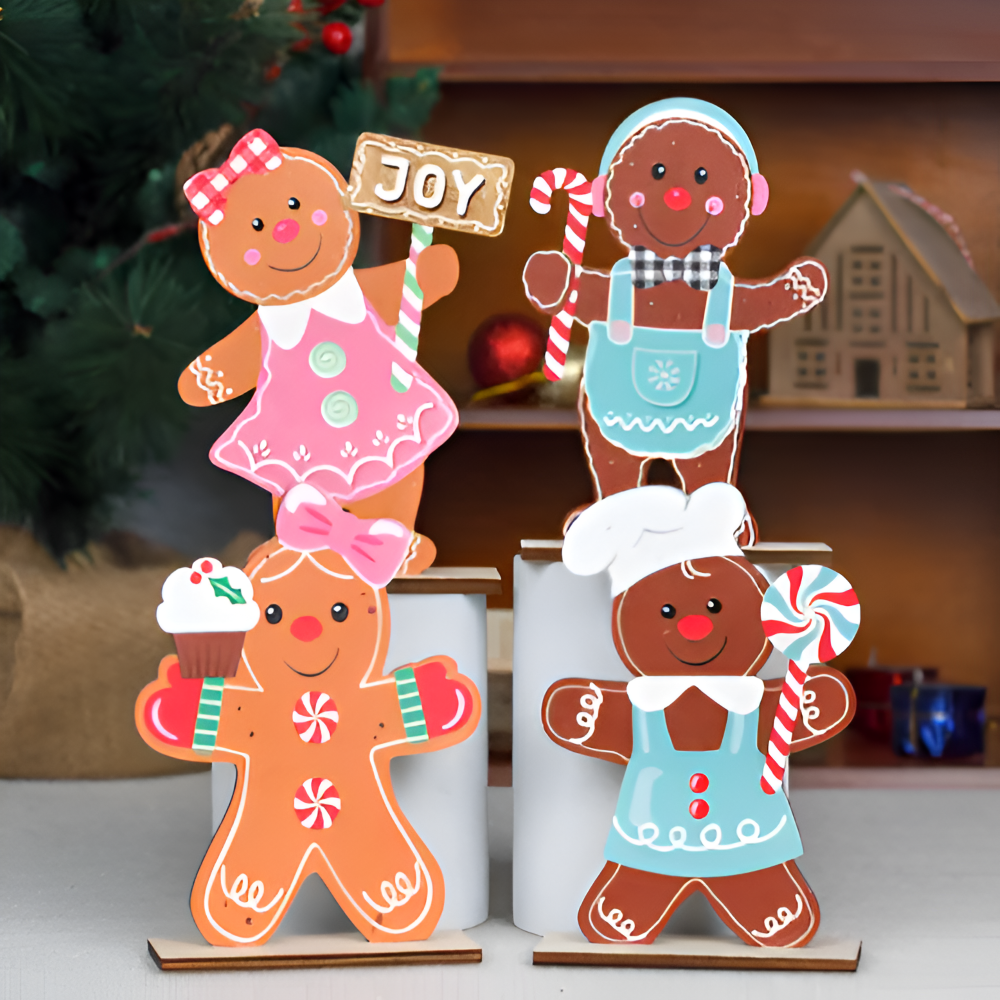 CutieCharms - Lebkuchenmann Weihnachtsanhänger aus Holz