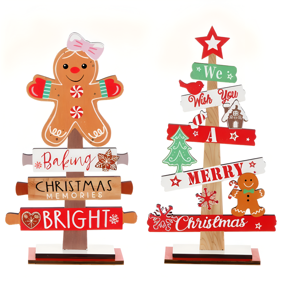 CutieCharms - Lebkuchenmann Weihnachtsanhänger aus Holz