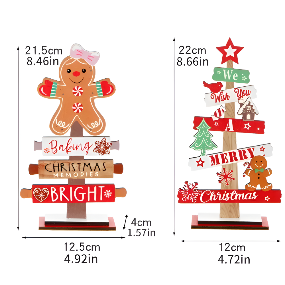 CutieCharms - Lebkuchenmann Weihnachtsanhänger aus Holz