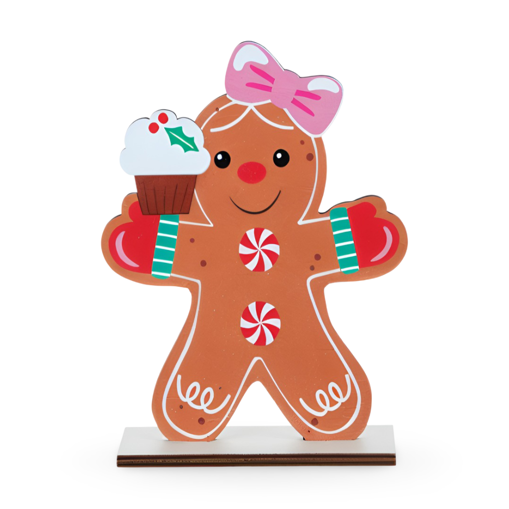 CutieCharms - Lebkuchenmann Weihnachtsanhänger aus Holz