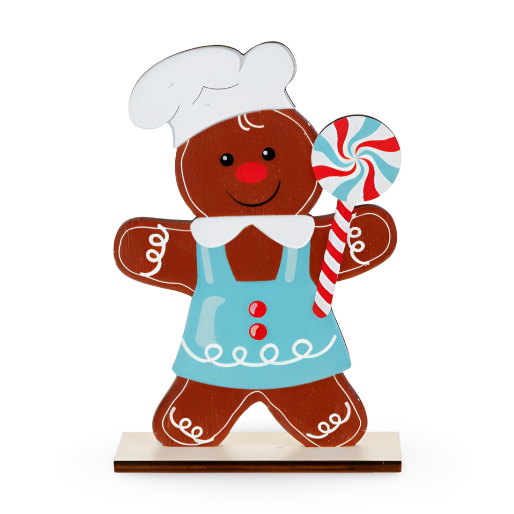 CutieCharms - Lebkuchenmann Weihnachtsanhänger aus Holz