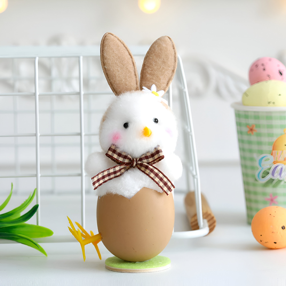 Plüsch - Osterküken mit Hasenohren im Schlupfei-Design