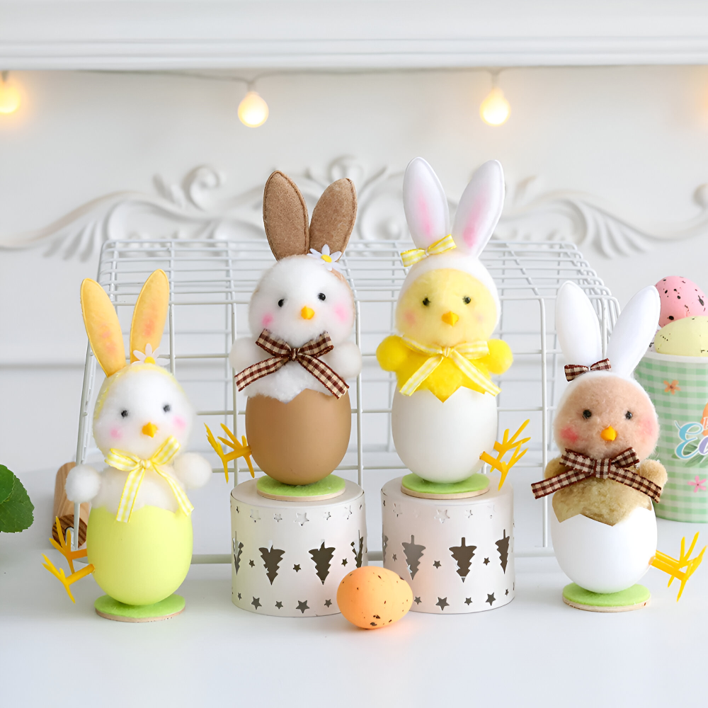 Plüsch - Osterküken mit Hasenohren im Schlupfei-Design