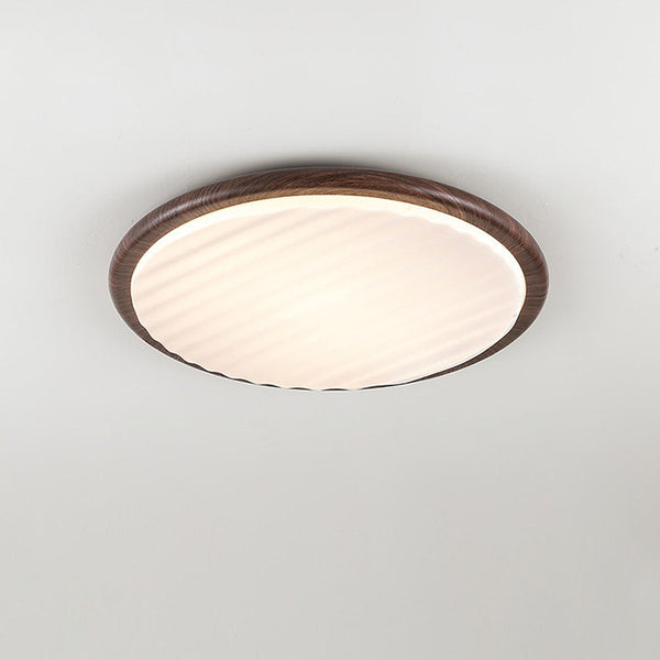 Lucero - Runde LED-Deckenleuchte in Holzoptik Wooden