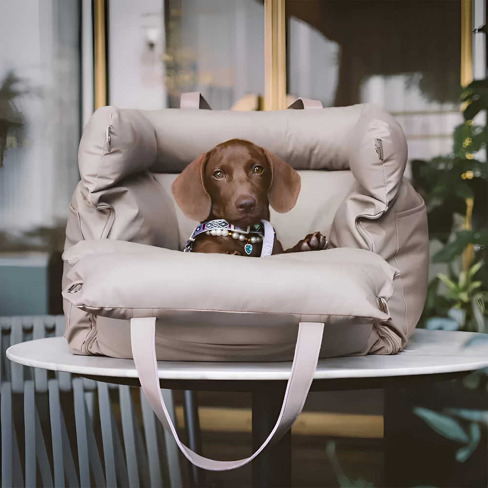 Hunde - Autositz & Reisebett aus Kunstleder mit
