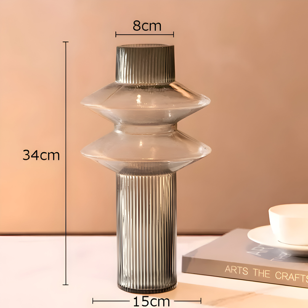 Elegante Amberglas-Vase - Zeitgenössisches Dekorationsstück für stilvolle Wohnräume