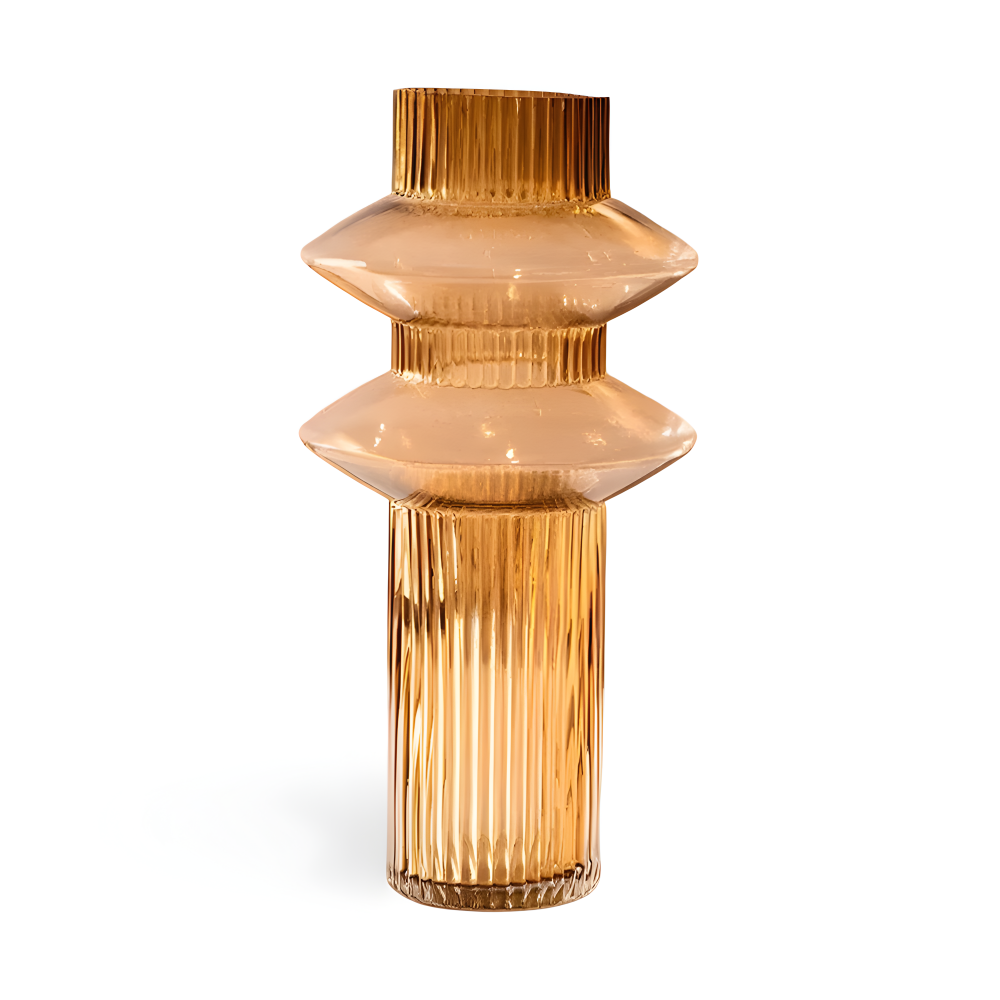 Elegante Amberglas-Vase - Zeitgenössisches Dekorationsstück für stilvolle Wohnräume