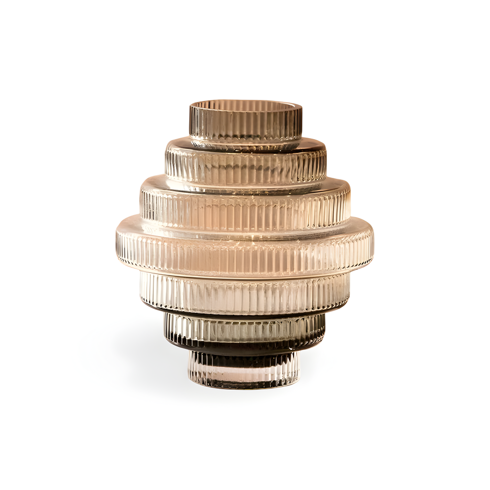 Elegante Amberglas-Vase - Zeitgenössisches Dekorationsstück für stilvolle Wohnräume