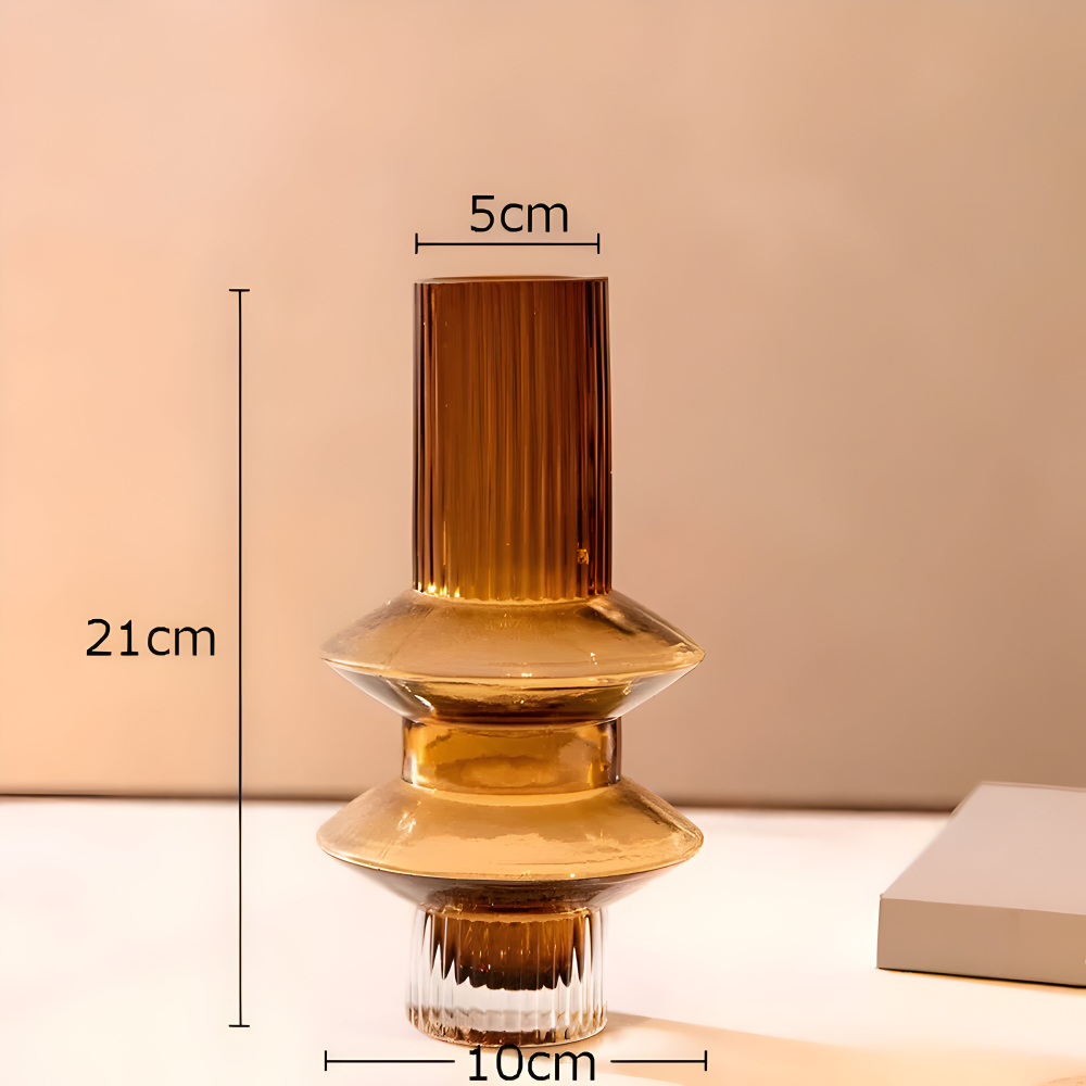Elegante Amberglas-Vase - Zeitgenössisches Dekorationsstück für stilvolle Wohnräume
