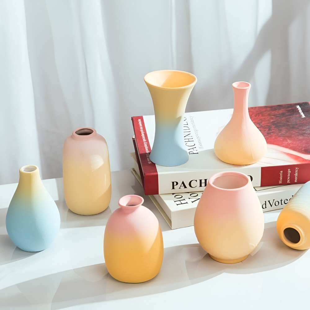 Elegante Keramikvase in Macaron Farben für zeitgemäße Inneneinrichtung
