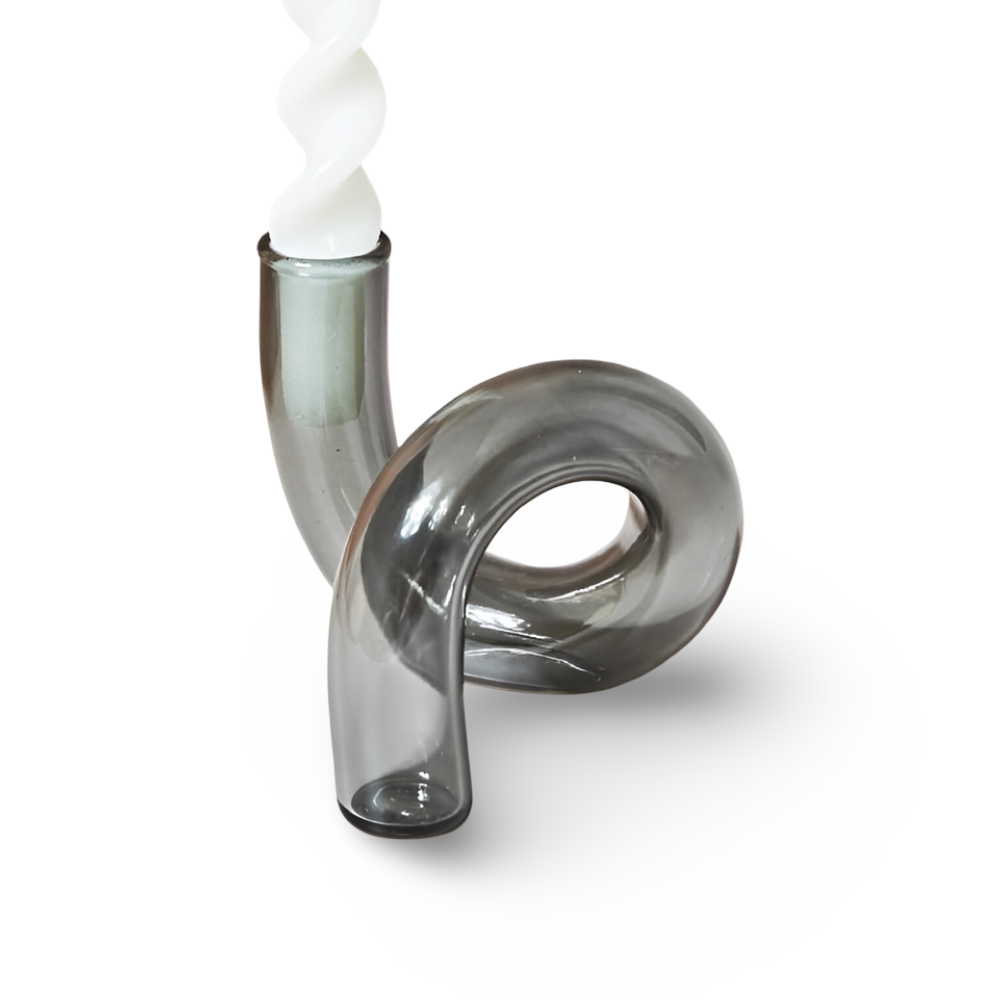 Elegante Glasvase mit integriertem Kerzenhalter für stilvolle Tischdekoration