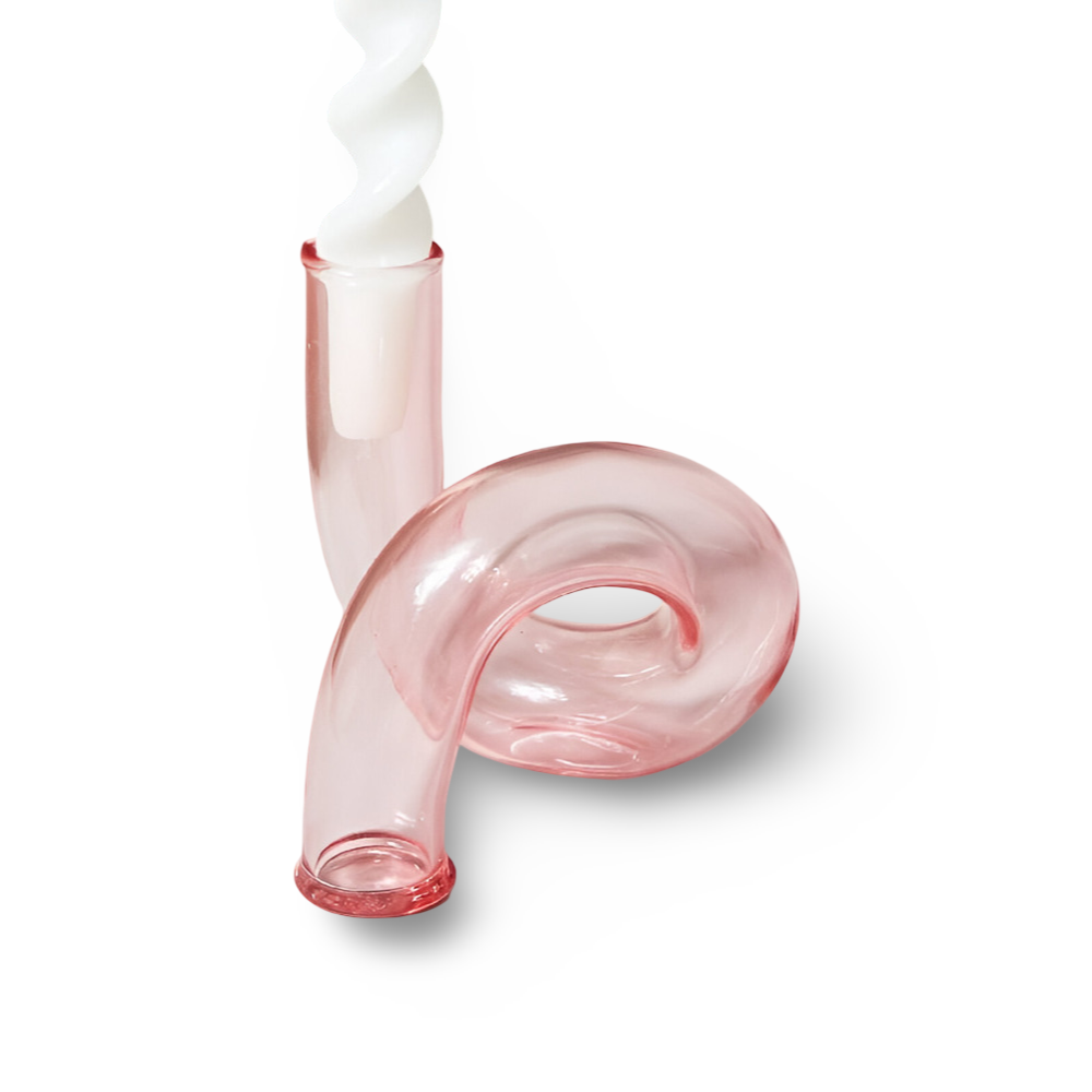 Elegante Glasvase mit integriertem Kerzenhalter für stilvolle Tischdekoration