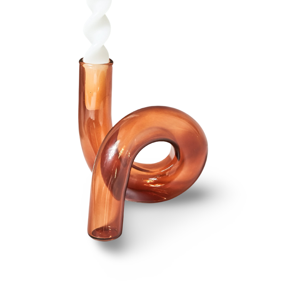 Elegante Glasvase mit integriertem Kerzenhalter für stilvolle Tischdekoration