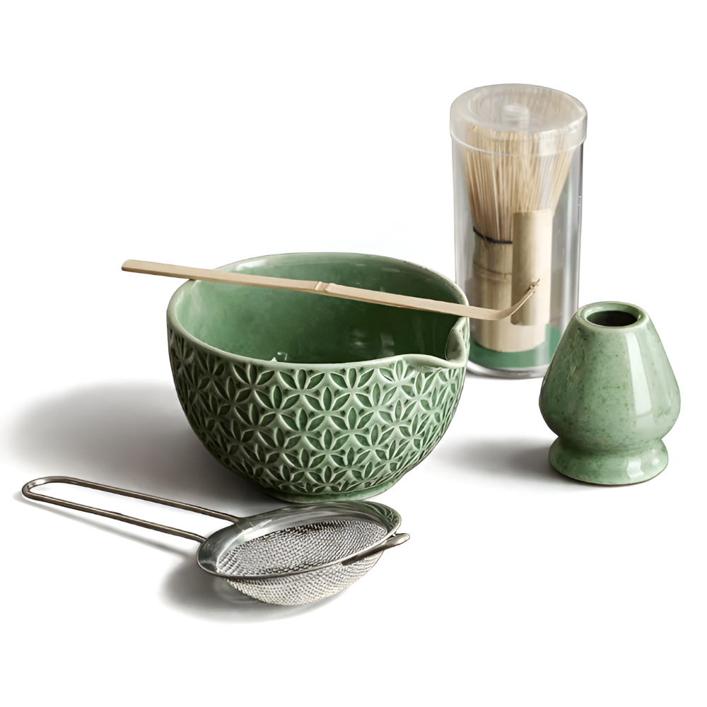 Matcha - Tee Set 5/6-teilig aus Keramik & Bambus