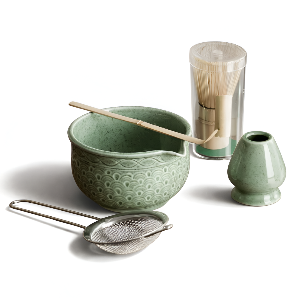 Matcha - Tee Set 5/6-teilig aus Keramik & Bambus