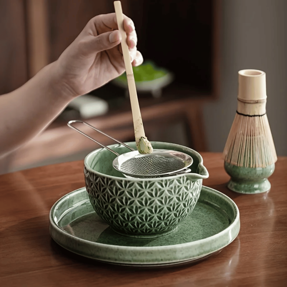 Matcha - Tee Set 5/6-teilig aus Keramik & Bambus