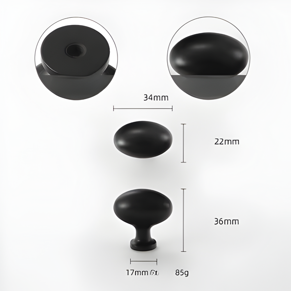 Massive - Messing Schrankknöpfe 34x22 mm