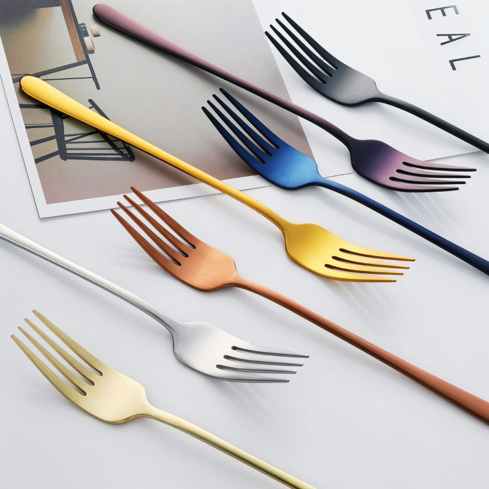 Edelstahlgabeln - Set 4/6-teilig farbig beschichtet