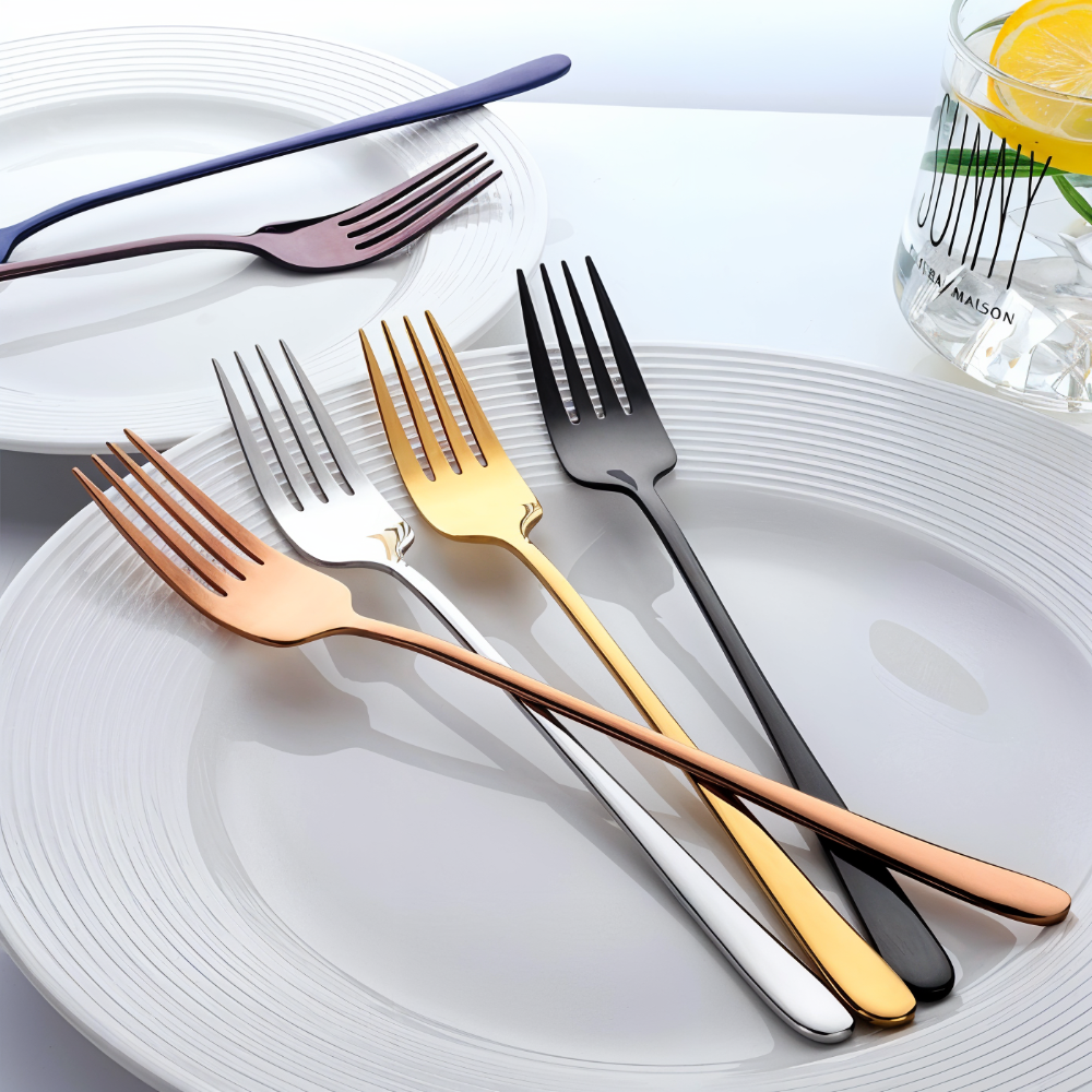 Edelstahlgabeln - Set 4/6-teilig farbig beschichtet