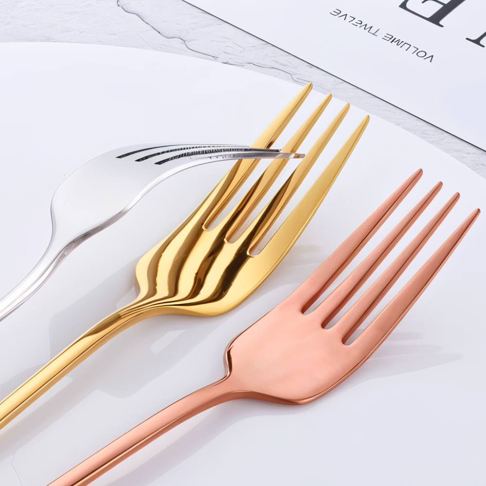Edelstahlgabeln - Set 4/6-teilig farbig beschichtet